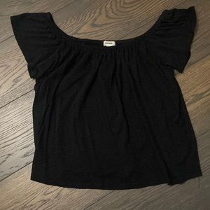Garage off the shoulder crop top